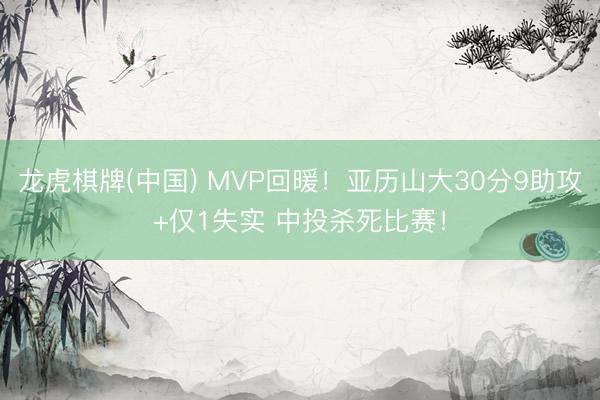 龙虎棋牌(中国) MVP回暖！亚历山大30分9助攻+仅1失实 中投杀死比赛！