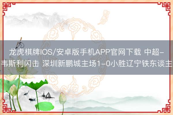 龙虎棋牌IOS/安卓版手机APP官网下载 中超-韦斯利闪击 深圳新鹏城主场1-0小胜辽宁铁东谈主
