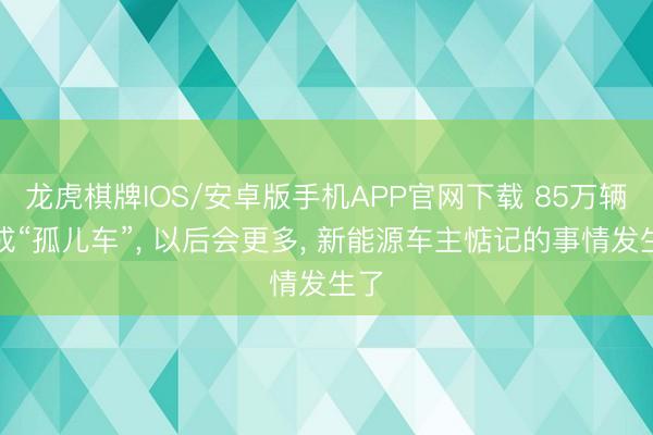 龙虎棋牌IOS/安卓版手机APP官网下载 85万辆车成“孤儿车”， 以后会更多， 新能源车主惦记的事情发生了